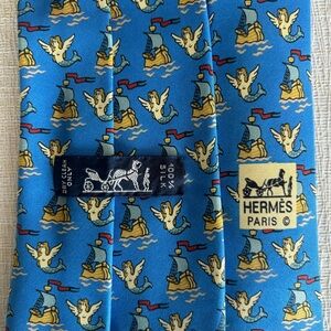 Vintage Hermes sirens and sailing ships Tie